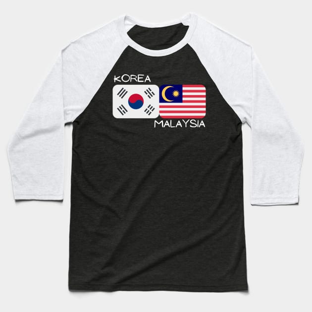 Korean Malaysian - Korea, Malaysia Baseball T-Shirt by The Korean Rage